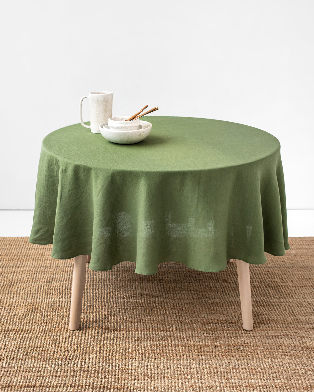 Round Table Cloth Solid Cotton