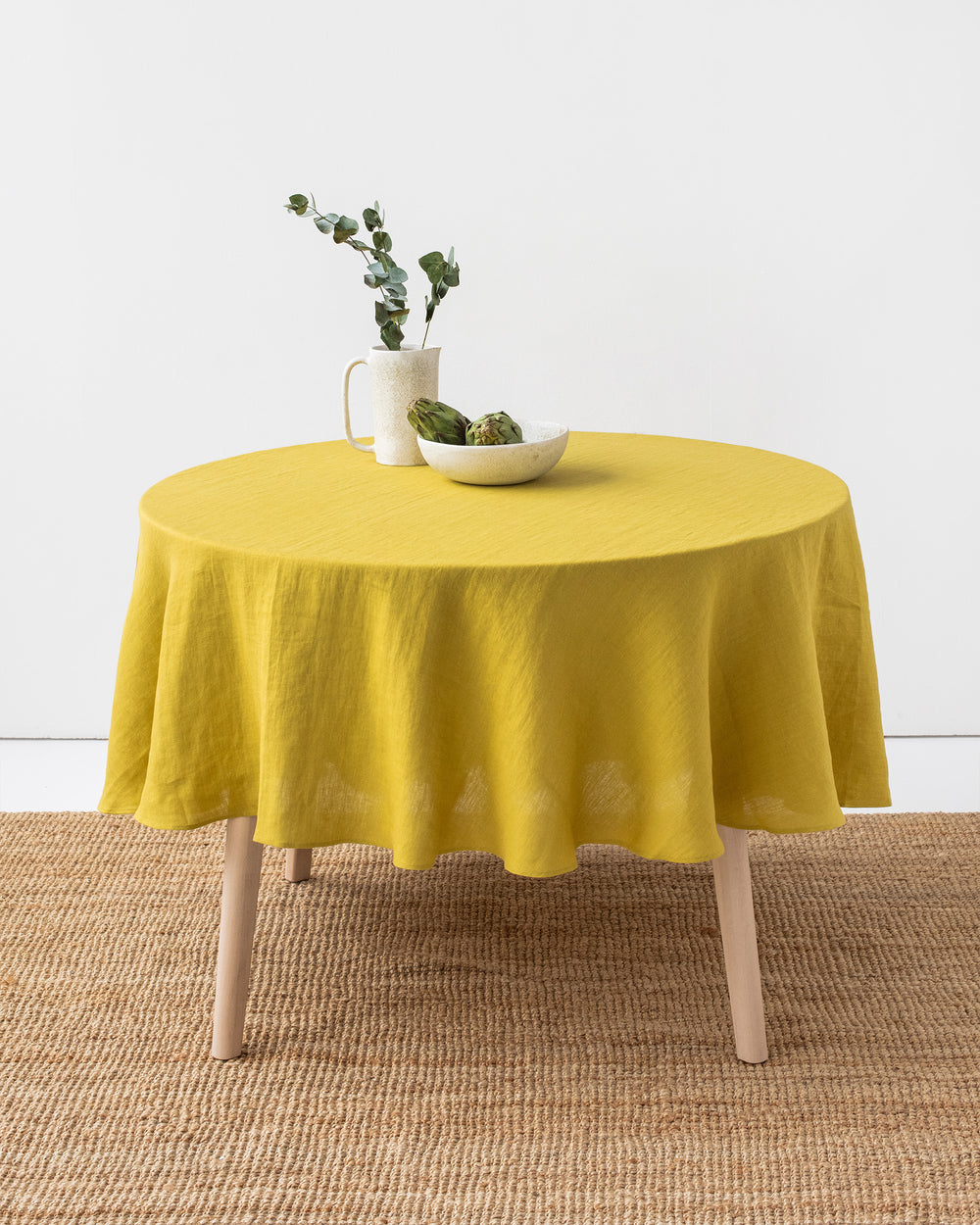 Round Table Cloth Solid Cotton