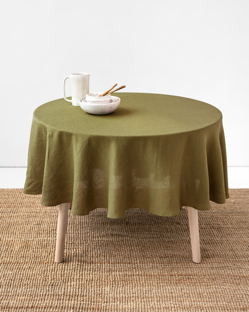 Round Table Cloth Solid Cotton