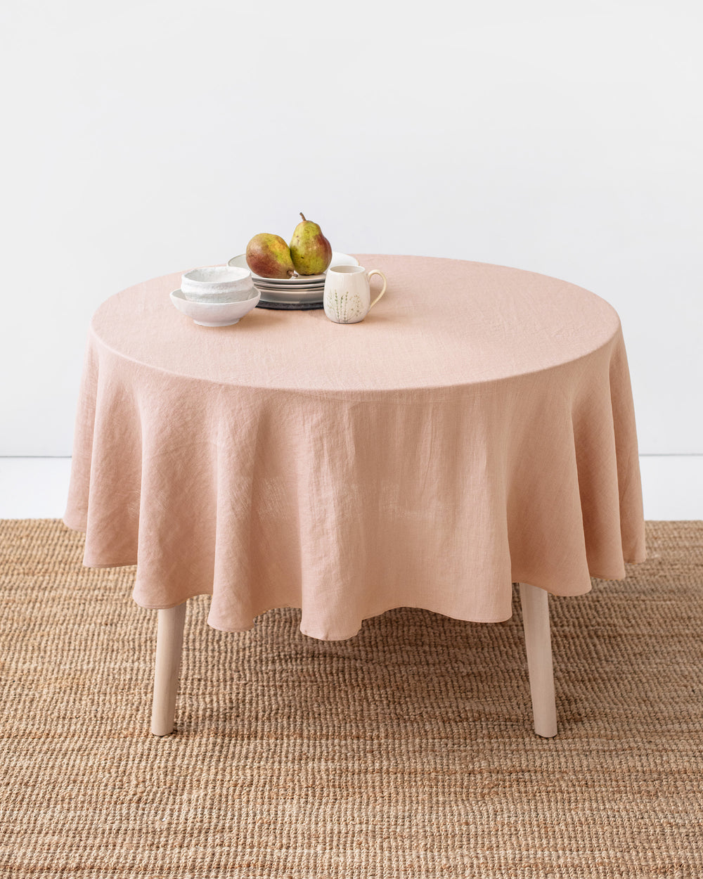 Round Table Cloth Solid Cotton