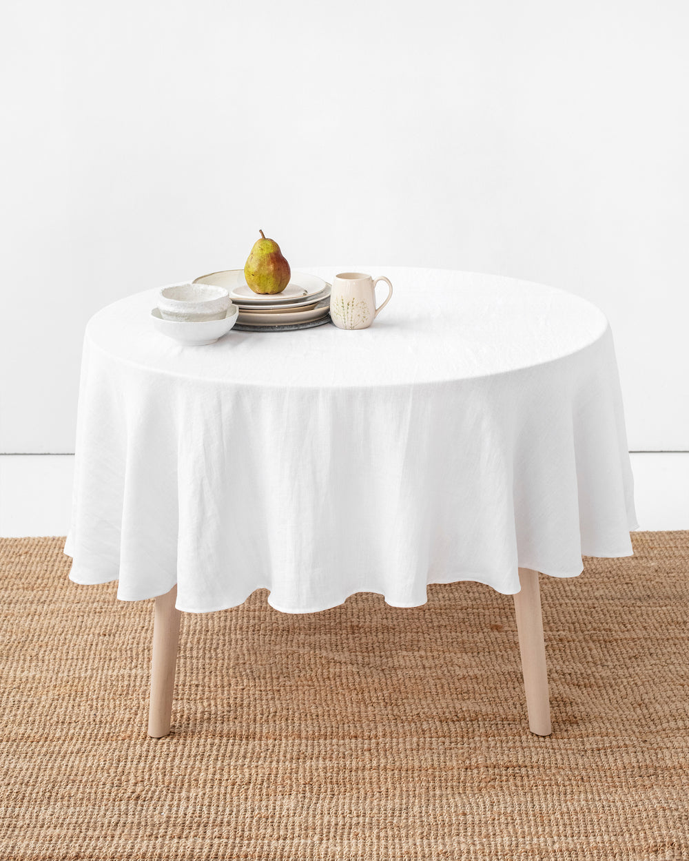 Round Table Cloth Solid Cotton