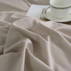 LuxePom Serenity Cotton Duvet Cover Set-Khaki