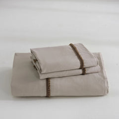 LuxePom Serenity Cotton Duvet Cover Set-Khaki