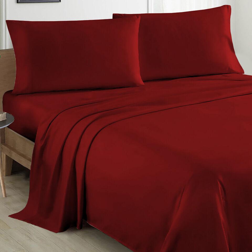 Plain Cotton Bed Sheet Set -Red