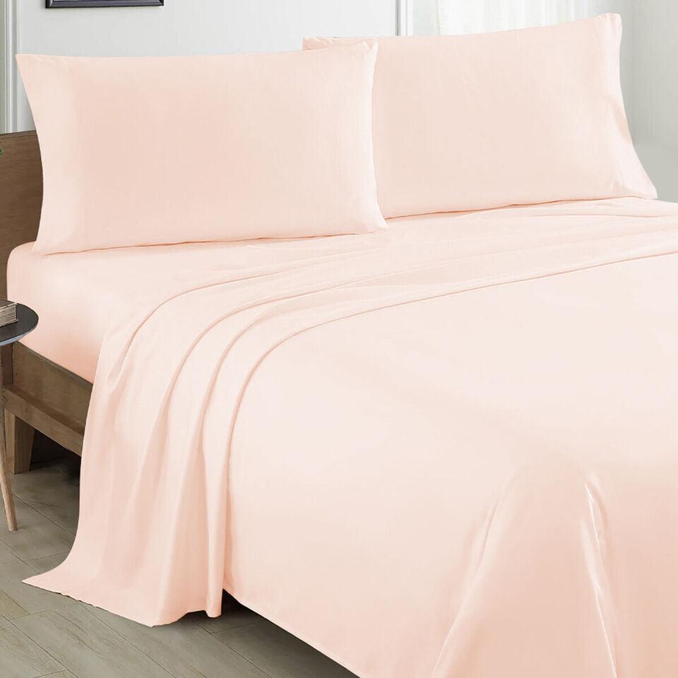 Plain Cotton Bed Sheet Set - Peach