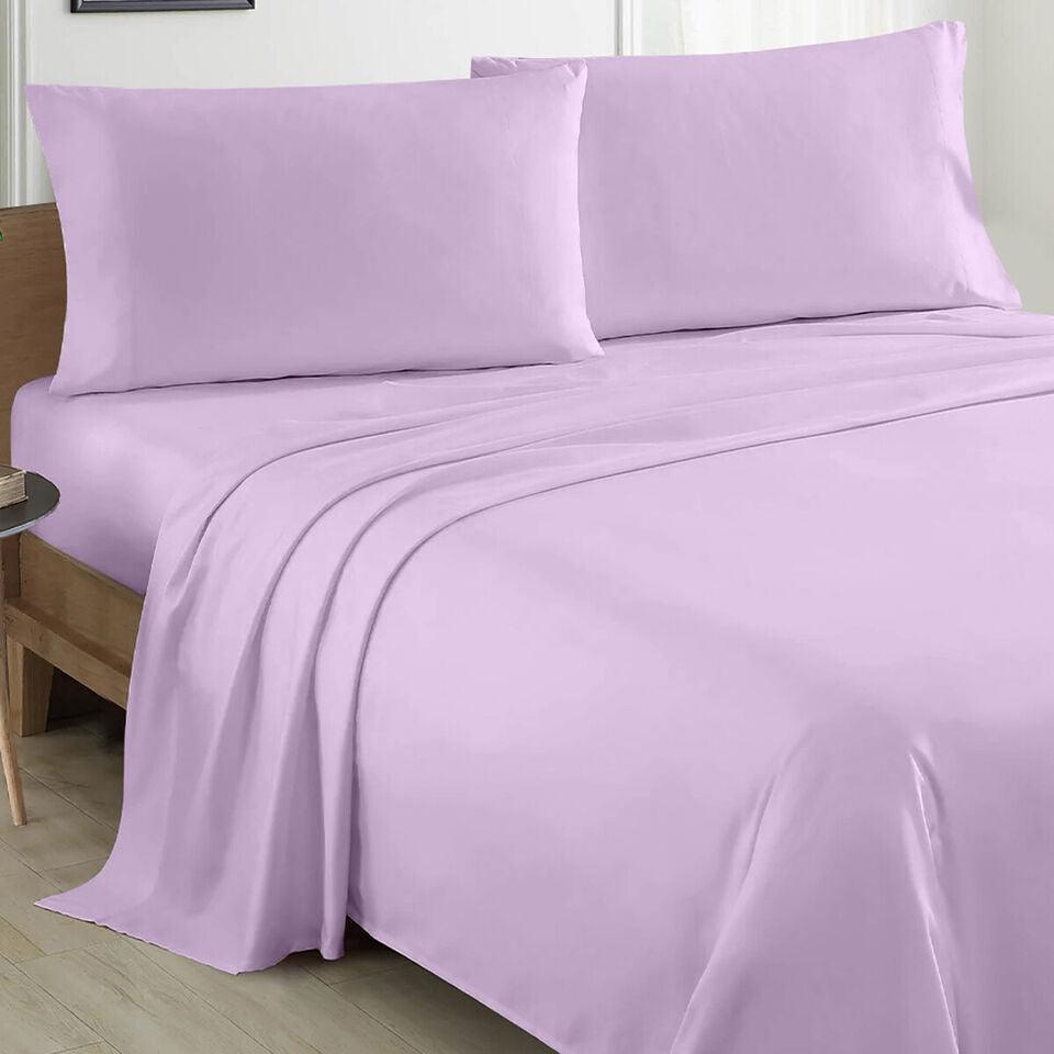 Plain Cotton Bed Sheet Set - Lilac