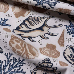 Waterproof Sea Shell Printed Cushion Cover-1 Pc