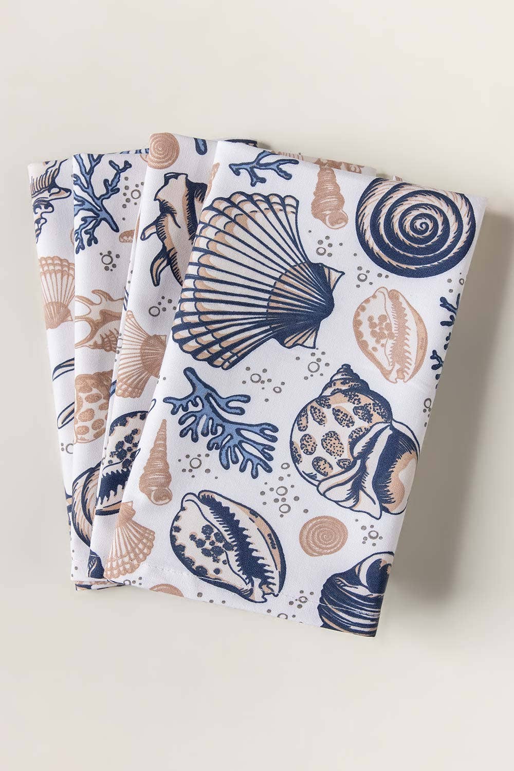 2Pc Waterproof Blackout Printed Curtains - Sea Shell