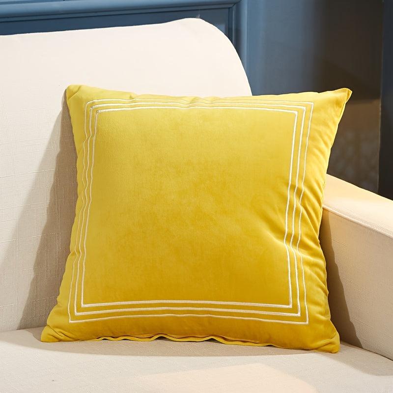 Plush Velvet Embroidery Cushion Covers - 1 Pc