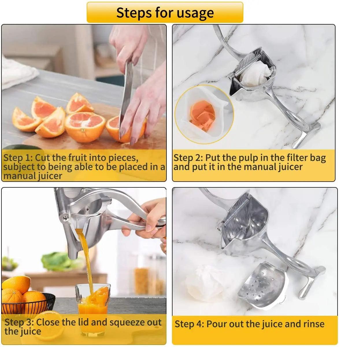 STAINLESS STEEL MANUAL FRUIT JUICER / SQUEEZER HAND PRESS