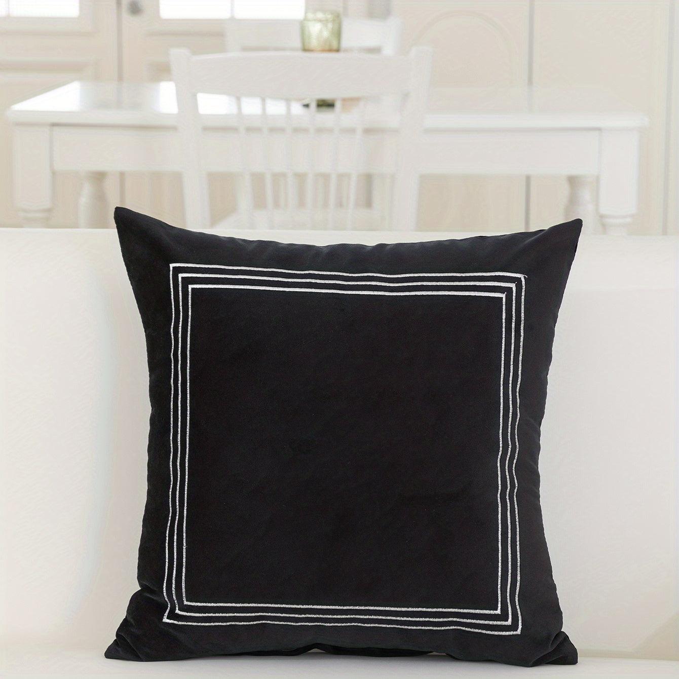 Plush Velvet Embroidery Cushion Covers - 1 Pc