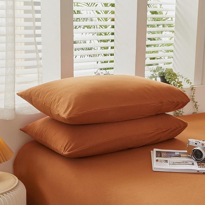 Envelope Soft Cotton Bed Pillow Covers-Pair