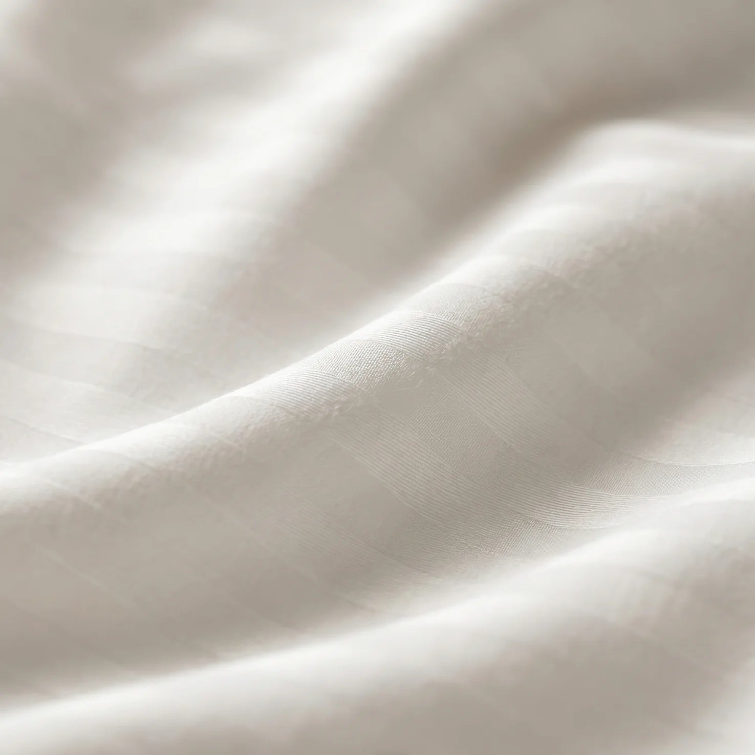Satin Elegance Stripe Duvet Cover Set - Snow White